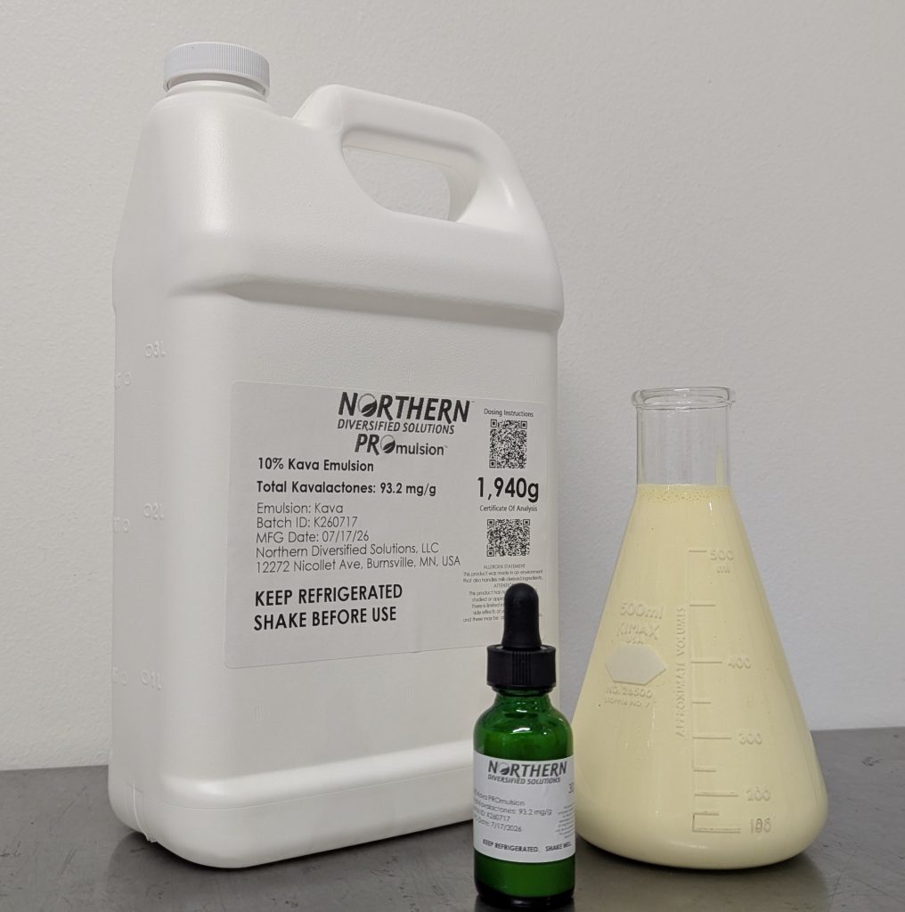 Kava relaxation RTD beverage can formulated with water-dispersible kava emulsion